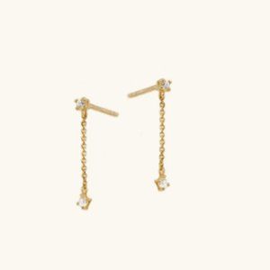 mejuri double sapphire chain earrings